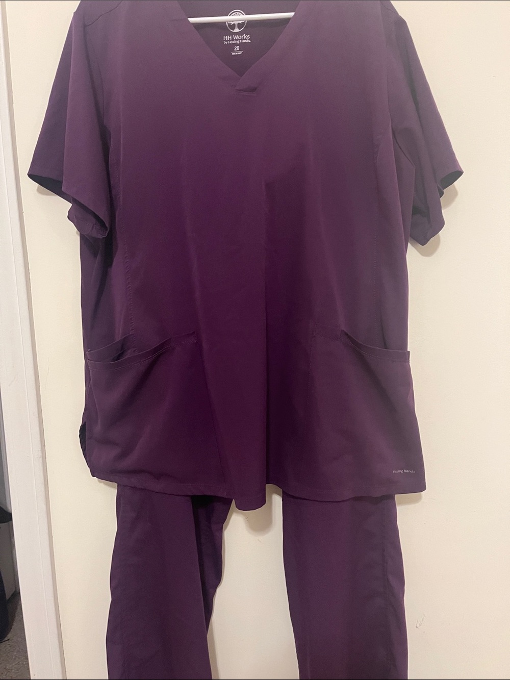 healing hands Women's Scrub Set in Deep Plum